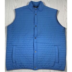 Onward Reserve Quilted Vest Men XXL Blue Button Snap Zip Pockets Crosby Hiking
